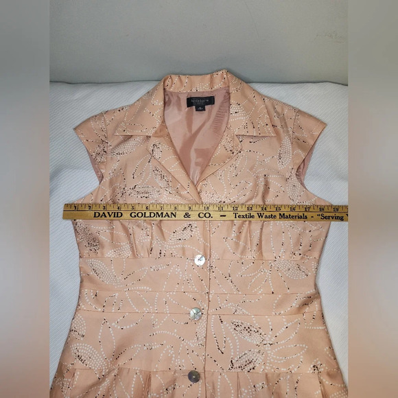 Vintage Liz Claiborne Pink Retro Mother of Pearl Fit N Flare Dress sz 10 - Picture 4 of 9